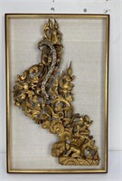 Antique Thailand Wood Temple Panel