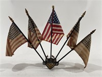 Antique Automobile Radiator American Flags