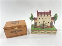Wooden Cigar Box & Jim Shore Homestead Figure