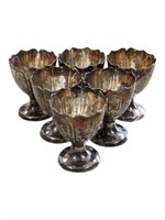 Set of 6 Victorian Silver/Copper Egg Cups
