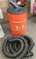 Metal Drum With Dust Collector Lid and Hoses