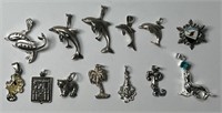 Sterling Silver Animal Shaped Pendants & Lucky Cha