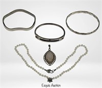 Vintage mostly Sterling Silver Jewelry- Bracelets,