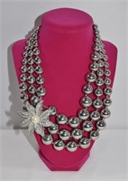 Large Beaded Layered Statement Necklace