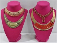 4pc Stone / Rhinestone Statement Collar Necklaces