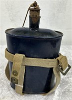 WWII Blue Enamel Water Bottle