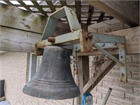 Vintage Large School Bell/Heavy Mounting Bracket