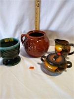 Group Lot - Hull USA Green Vase,