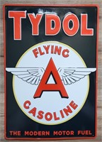 Tydol Flying A Embossed Advertising Sign.