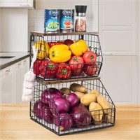 WFF8577  Mefirt Fruit Basket, Stackable 2-Tier Bas