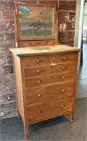 Antique Wood Dresser with Mirror Back 32.5” x