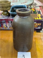 Unmarked Swank Stoneware Jar - 9.5"