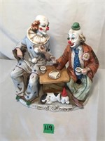 Porcelain Hand Decorated Clowns Figurine