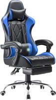 Gaming Chair, Footrest and Massage Lumbar