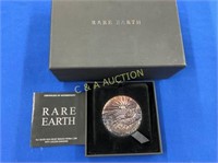 RARE EARTH 5 OZ SILVER PATINA COIN