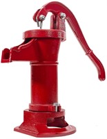 Antique Pitcher Hand Water Pump, Red