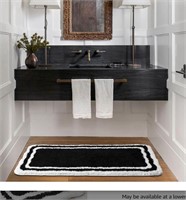 Ashler Black Bathroom Rug 17x47in - READ