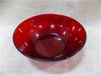 8½" Vintage Ruby Red Glass Bowl