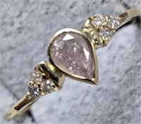 $4335 10K  Pink Diamond(0.5Ct,I3) Diamond(0.06ct)