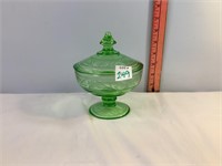 Green Glass Candy Dish