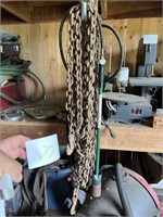 log chain and propane torch