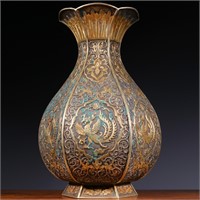 Previously, silver gilded gold vase