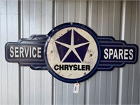Embossed Tin Sign Chrysler Service Spares 840x380