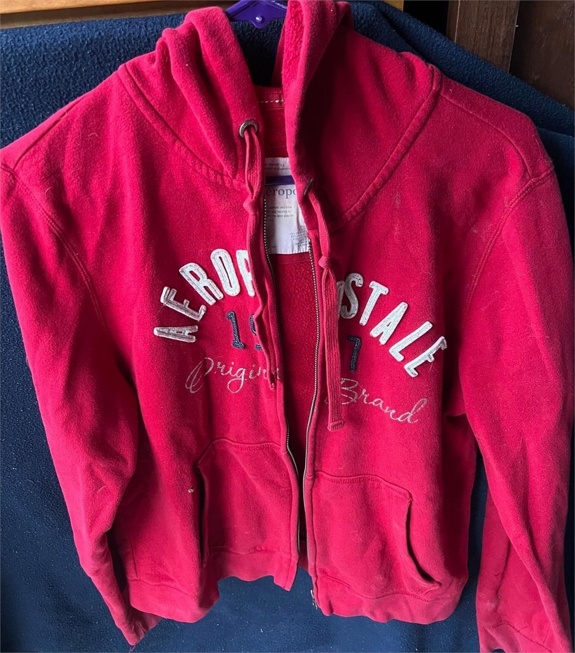 AEROPOSTALE ZIP-UP HOODIE (red, size L)