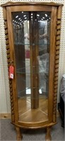 5' Oak Corner Curio Cabinet