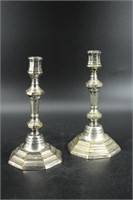 Antique English Silver Plate Candlesticks