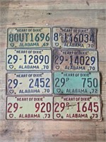 Lot of 8 1960-70s Alabama License Plates