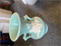 Green Weller Vase has small chip