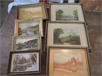 Group of older framed prints