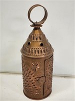 Primitive Punched Copper Candle Lantern