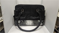 Black and white snake print concealed carry purse