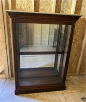 VTG Wood-Glass Display Cabinet Lighted Side Doors