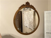 Gold Framed Round Wall Mirror