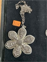 Sterling Flower Necklace