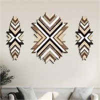 Wenqik 3 Pcs Aztec Wall Art Wood Southwest Navajo