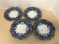 4 Flow Blue - Verona Dessert Plates