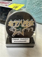 PIERRE TURGEON AUTOGRAPHED HOCKEY PUCK NOTE