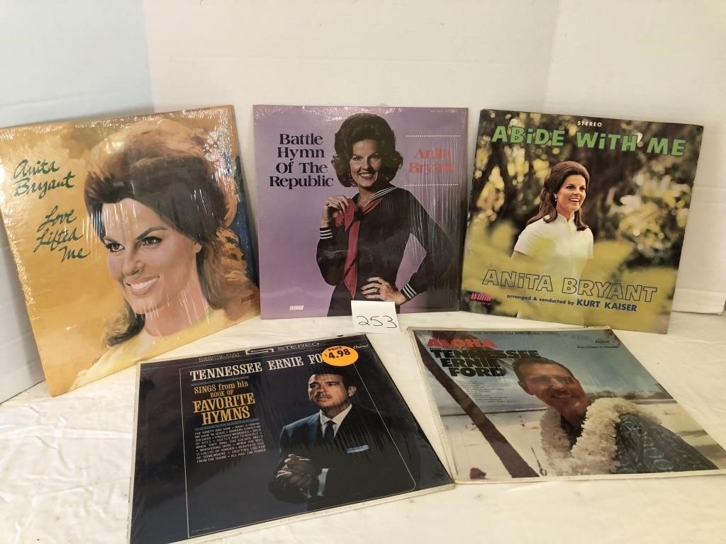 5 LPs-Anita Bryant, & Tennessee Ernie Ford