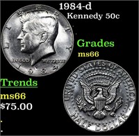 1984-d Kennedy Half Dollar 50c Grades GEM+ Unc