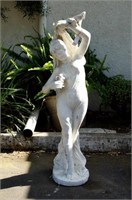 56" Vintage Concrete Garden Statue of a lady