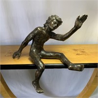 Mid Century Bronze Figural Man Sculpture