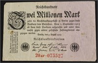 1923 GERMANY 2 MILLION MARKS  VF