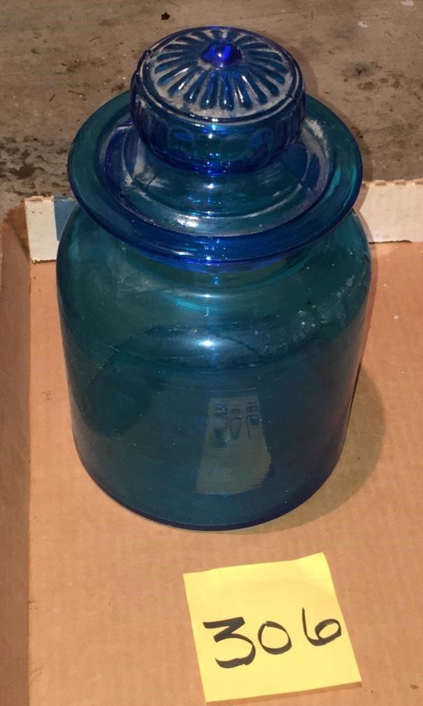 Vintage Takahashi, Blue, Daisy, Apothecary Jar