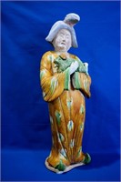 Vtg Lrg Chinese Sancai Glazed Pottery Court Woman