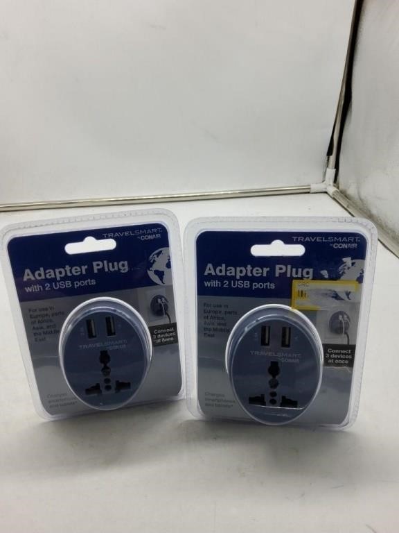 2 travel conair adapter plugs