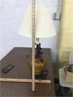 Amber Glass Lamp w/ Shade